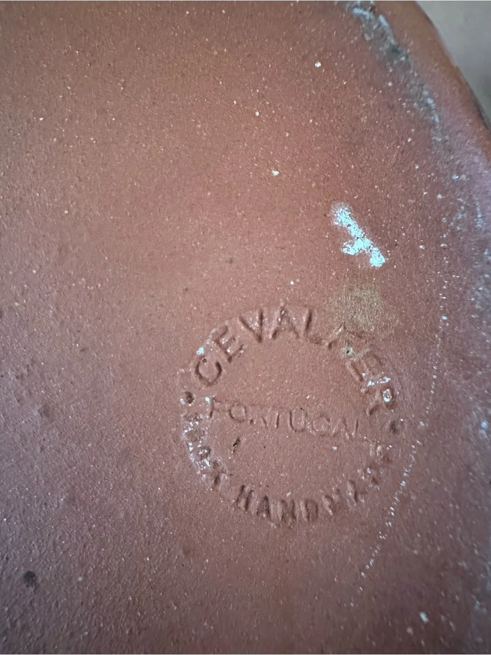 Cevalier Terracotta 4.5”H x 6”W Base with Maker's Stamp fish decor portugal used